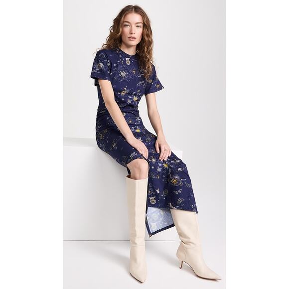 Chufy Dylan Midi Dress in Cosmos Navy Size S - Picture 3 of 12